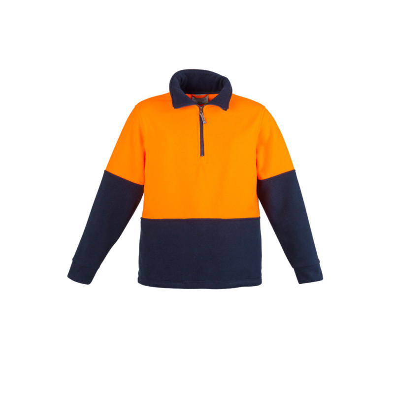 Unisex Hi Vis 1/2 Zip Polar Fleece Pullover