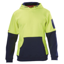 Hard Yakka Hi Vis Spliced Brushed Fleece Hoodie